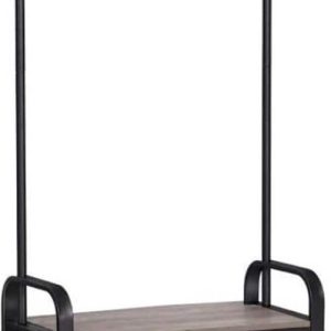 Garderobebank – Industrieel – Kapstok – Zitting – Grijs-Zwart