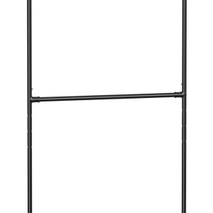 Industriële Kledingrek op Wielen – Verstelbaar, 110 kg Draagkracht, Zwart