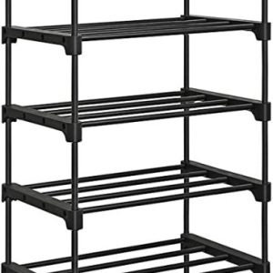 Schoenenrek Met 10 Planken, Groot Metalen Schoenenrek, Doe-Het-Zelf, Staand Rek, Ruimtebesparend, Multifunctioneel, Woonkamer, Slaapkamer, Keuken, 45 X 30 X 174 Cm, Zwart