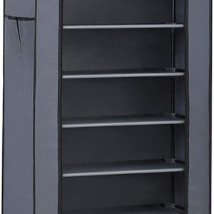 Schoenenrek – Stofdichte planken – Grijs