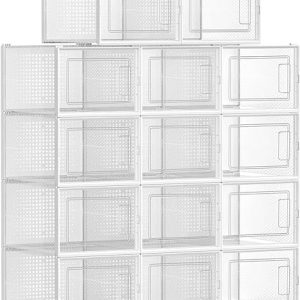 Opbergdozen voor schoenen – Kunststof, opvouwbaar en stapelbaar tot maat 44