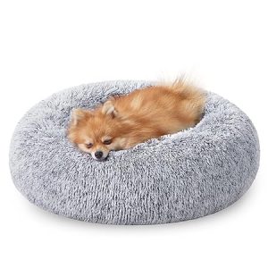 hondenbed, kattenbed, zacht pluche, 60 cm, grijs