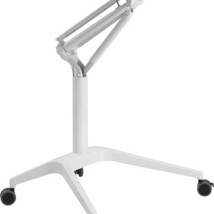 Laptopbureau – Verstelbaar Sta-bureau – Op Wielen – Zitbureau – Wit