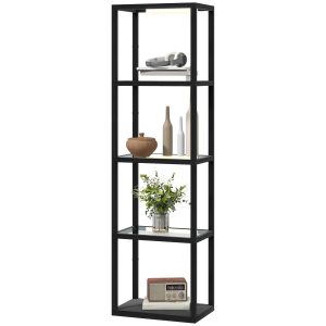 Vloerlamp – Verlichte planken – Voetschakelaar – Zwart