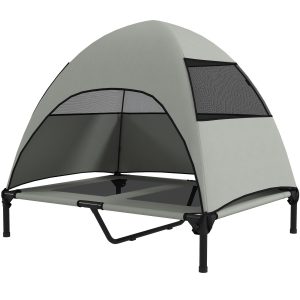 Hondenbed – Verhoogd en waterdicht – Lichtgrijs