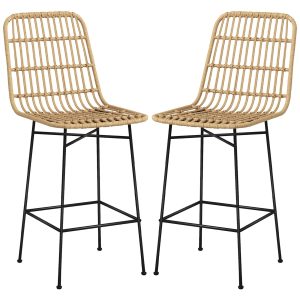 Barkruk – Boho-stijl – Natuurlijk gevlochten – Naturel