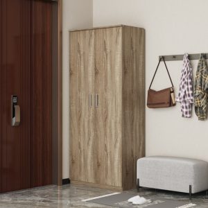 Schoenenkast ‘Mike’ 2 deuren Sonoma, Spaanderplaat en decor