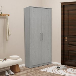 Schoenenkast ‘Mike’ 2 deuren Grijze eik, Spaanderplaat en decor