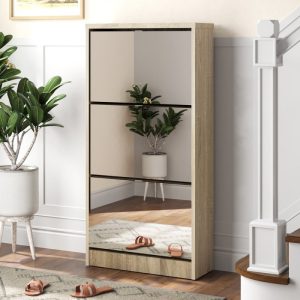 Schoenenkast – Spiegel & 3 laden – Sonoma