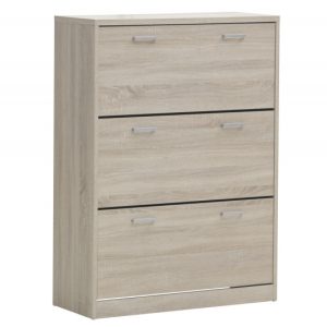 Schoenenkast ‘Spacio’ 3 laden Sonoma, , Spaanderplaat, ABS boorden en decor