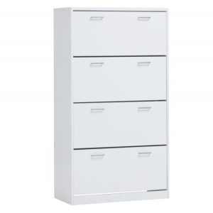 Schoenenkast ‘Spacio’ 4 laden Wit, , Spaanderplaat, ABS boorden en decor