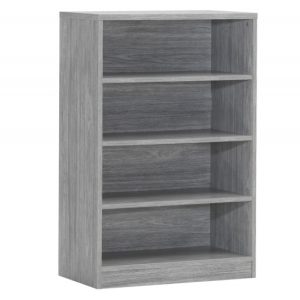 Boekenkast ‘Spacio’ 3 legplanken Grijze eik, , Spaanderplaat, ABS boorden en decor