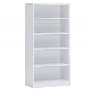 Boekenkast ‘Spacio’ 4 legplanken Wit, , Spaanderplaat, ABS boorden en decor