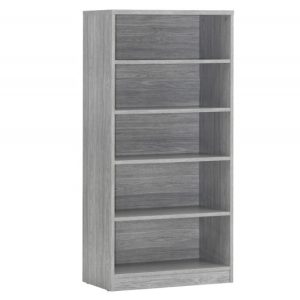 Boekenkast ‘Spacio’ 4 legplanken Grijze eik, , Spaanderplaat, ABS boorden en decor