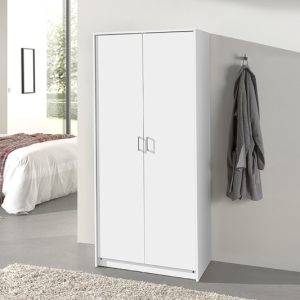 Kledingkast ‘Ray’ 2 deuren Wit, Spaanderplaat en decor