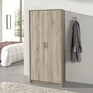 Kledingkast ‘Ray’ 2 deuren Sonoma, Spaanderplaat en decor