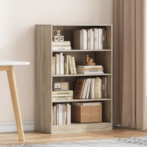 Boekenkast ‘Space’ 3 legplanken Sonoma, , Spaanderplaat, ABS boorden en decor