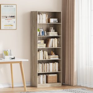Boekenkast ‘Space’ 5 legplanken Sonoma, , Spaanderplaat, ABS boorden en decor