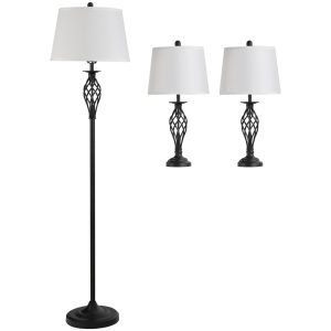 Lampenset – Tafel & Vloerlampen – Zwart/Wit