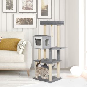 Kattenklimpaal – Krabtastic – Speelparadijs – Klimtoestel – Grijs