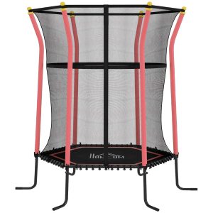 Trampoline – Veiligheidsnet – Gepolsterd – Zwart & Rood