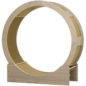 Kattenloopwiel – Loopwiel met rem – Krabmat – Walnoot