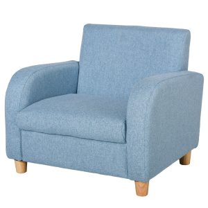 Kinderfauteuil – Dik schuim – Zachte kussens – Blauw