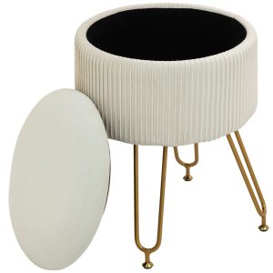 Opbergpoef – Luxe – Crèmewit